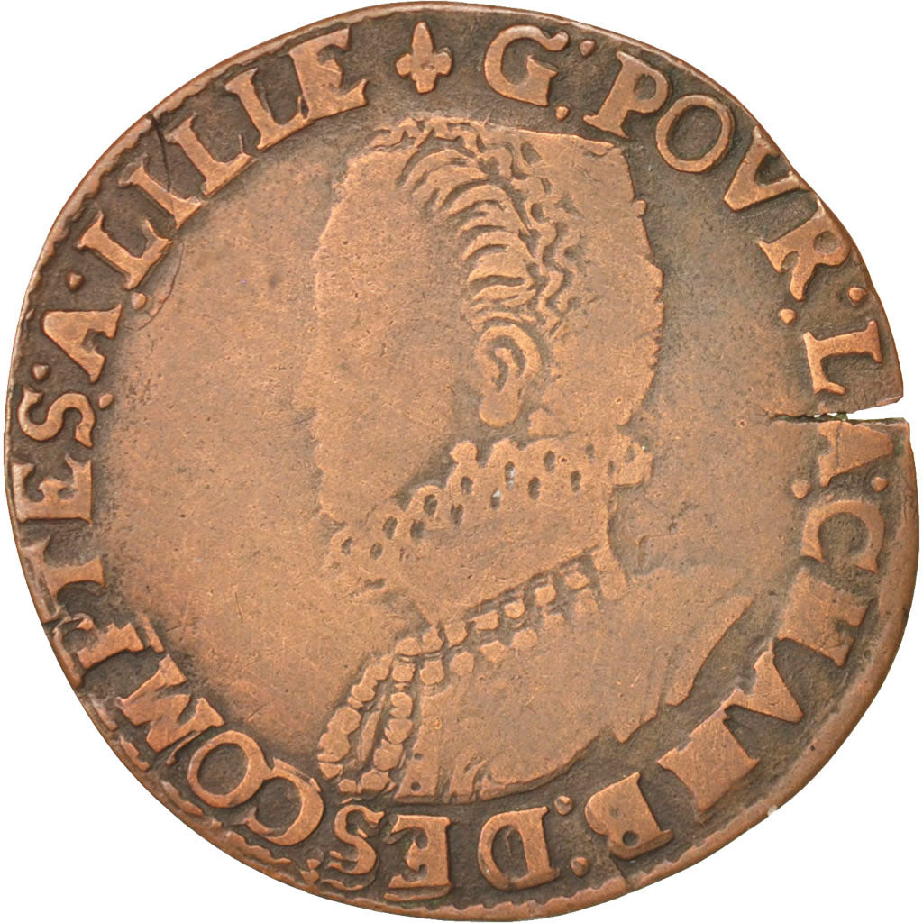 Spain, Spanish Netherlands, Lille, Token, 1575, EF(40-45), Copper, 29
