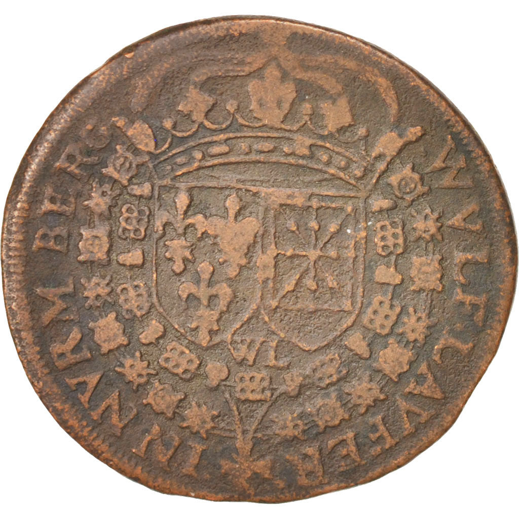 Francia, Token, Royal, Louis XIV, BB+, Rame