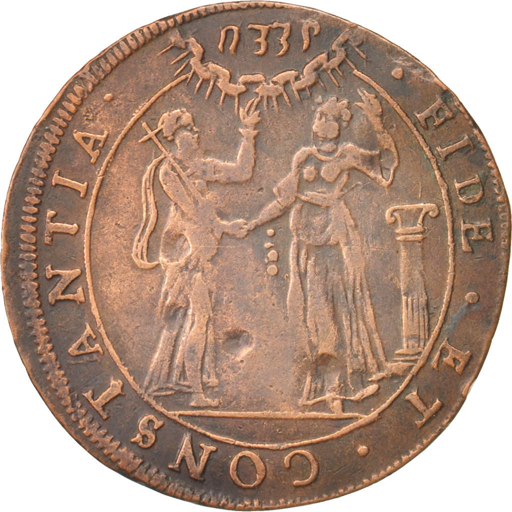 Netherlands, Dutch Republic,  Token, 1596, AU(55-58), Copper, 28