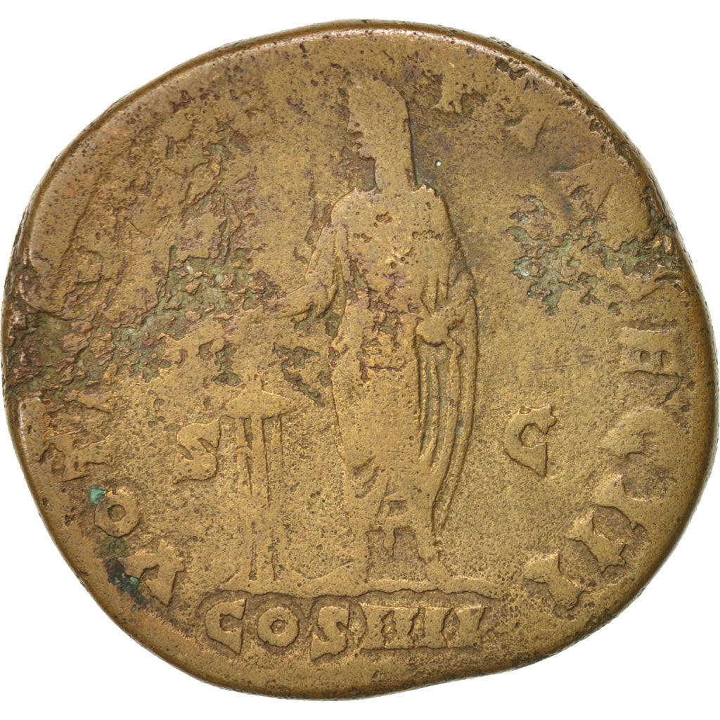 Coin, Antoninus Pius, Sestertius, 158, Roma, VF(20-25), Copper, RIC:793