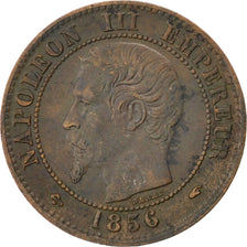 FRANCE, Napoléon III, 2 Centimes, 1856, Paris, KM #776.1, VF(20-25), Bronze, G..