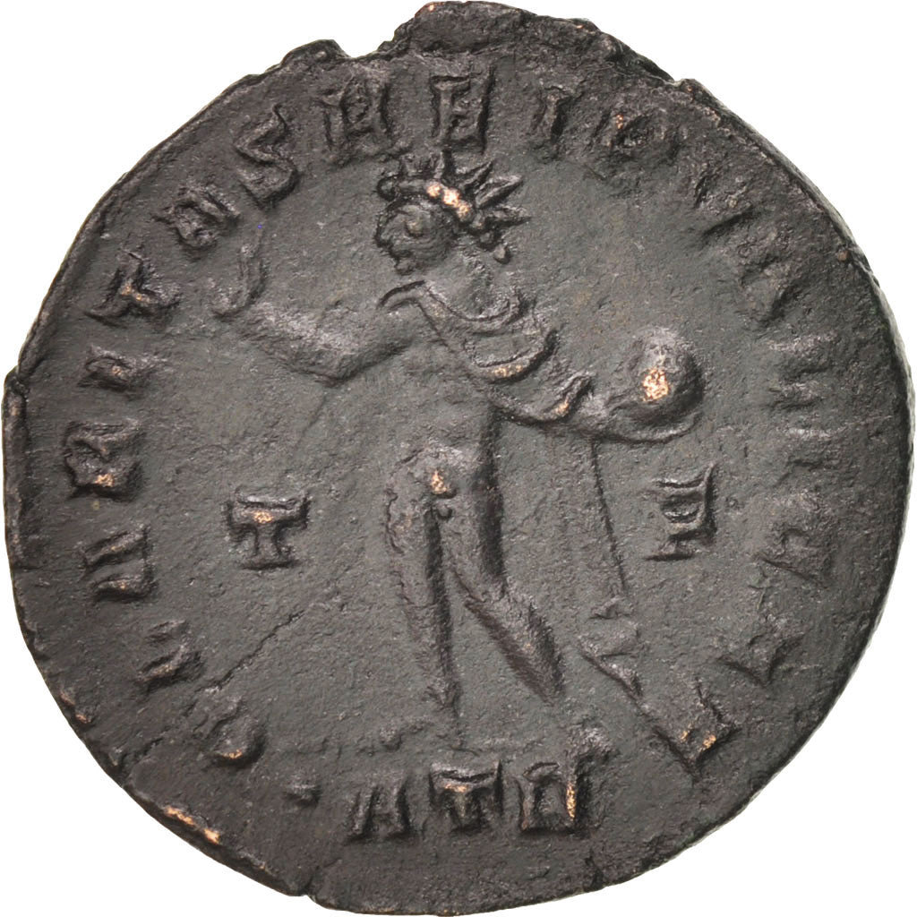 Münze, Constantine II, Follis, 317-318, Trier, VZ+, Kupfer, RIC:153