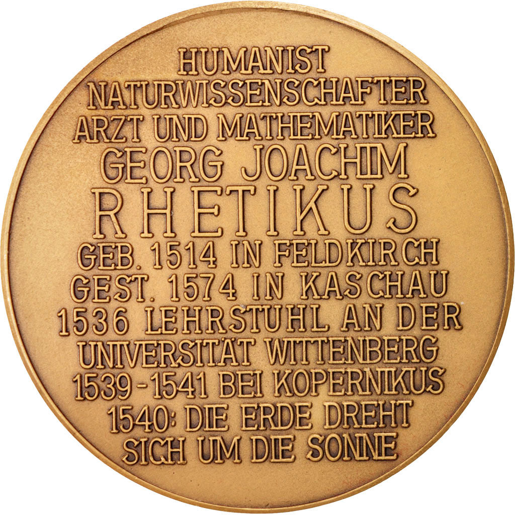 Germany, Georg Joachim Rhetikus, Medal, AU(55-58), Bronze, 60mm