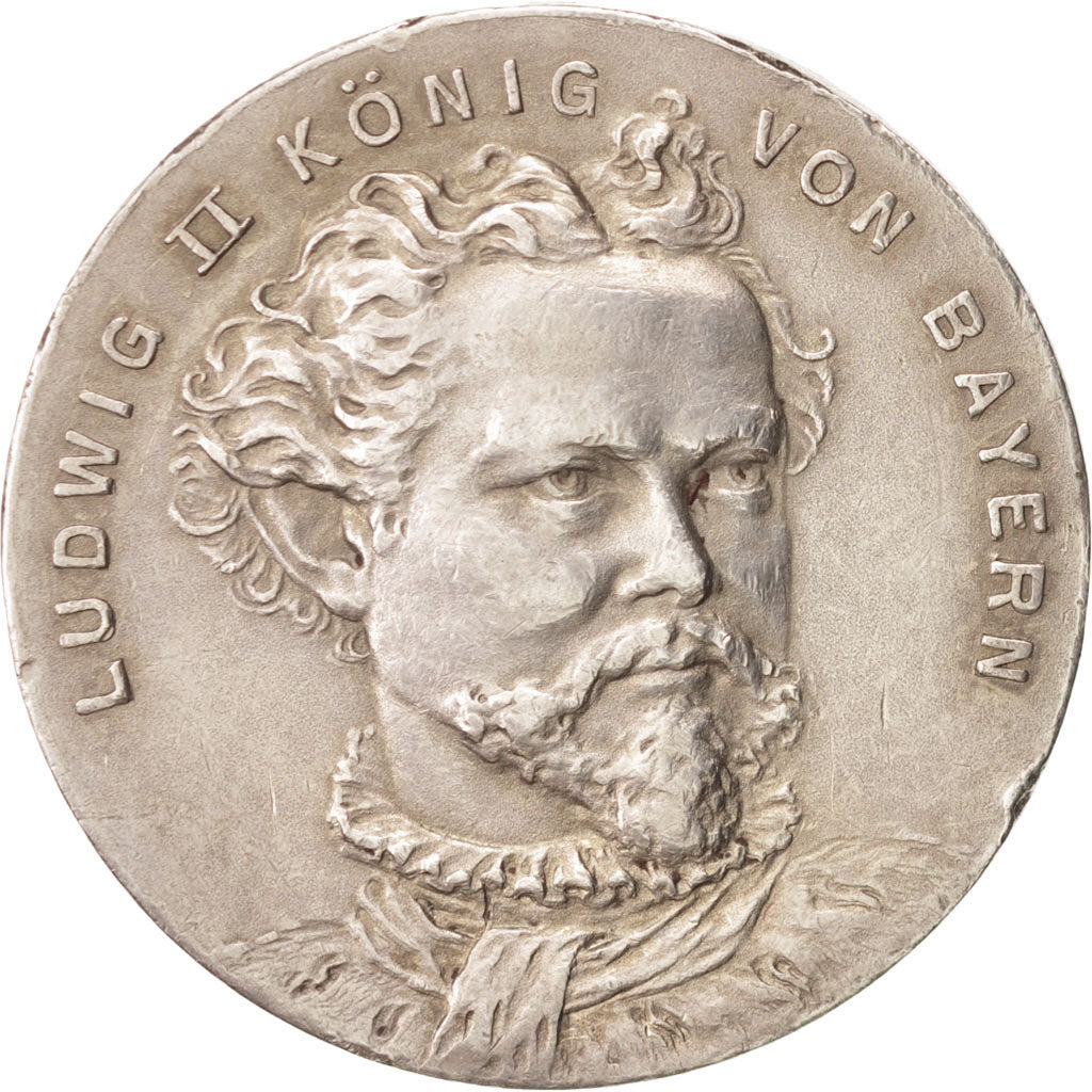 Germany, Ludwig II of Bayern, Medal, 1900, AU(55-58), Silver, 33mm