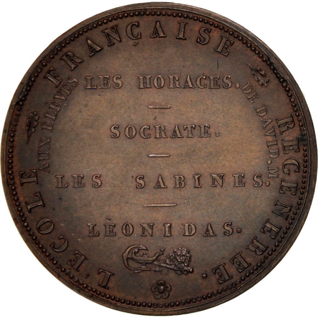 France, Louis David, Medal, 1819, AU(55-58), Bronze, 34mm, by Michaut