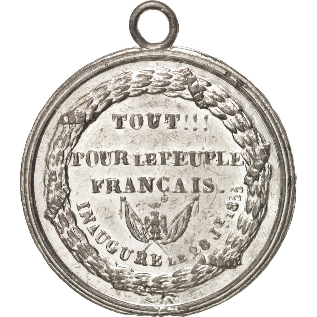 France, Napoléon, History, Medal, 1833, AU(55-58), Tin, 36mm