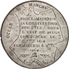 France, Constitution vote, History, Medal, 1848, AU(55-58), Tin, 45mm