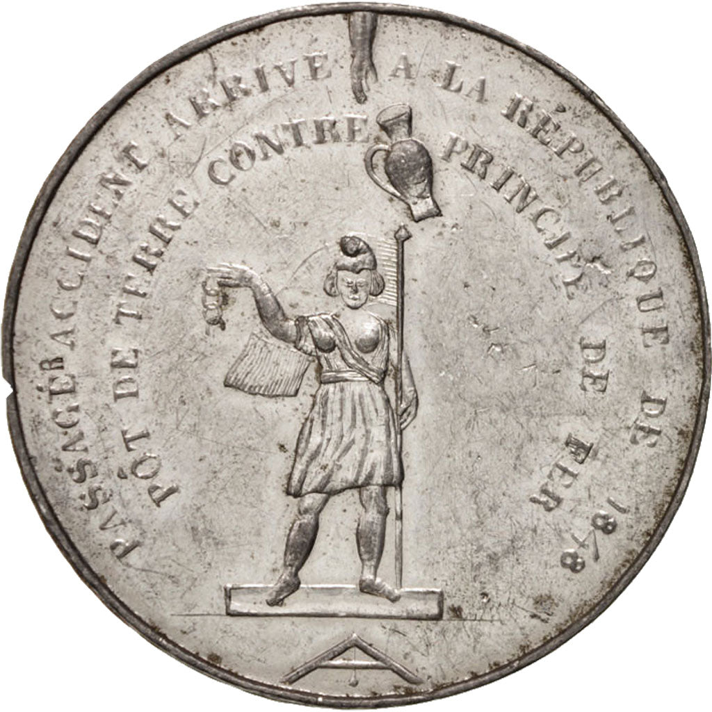 France, Universal vote, History, Medal, 1848, AU(55-58), Tin, 48mm