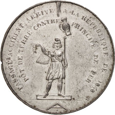 France, Universal vote, History, Medal, 1848, AU(55-58), Tin, 48mm