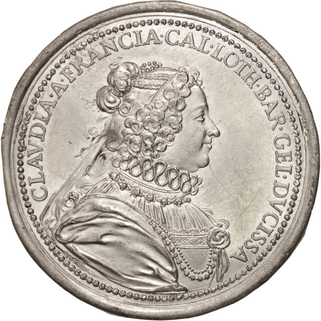 France, Claude of France, History, Medal, AU(55-58), Tin, 45mm
