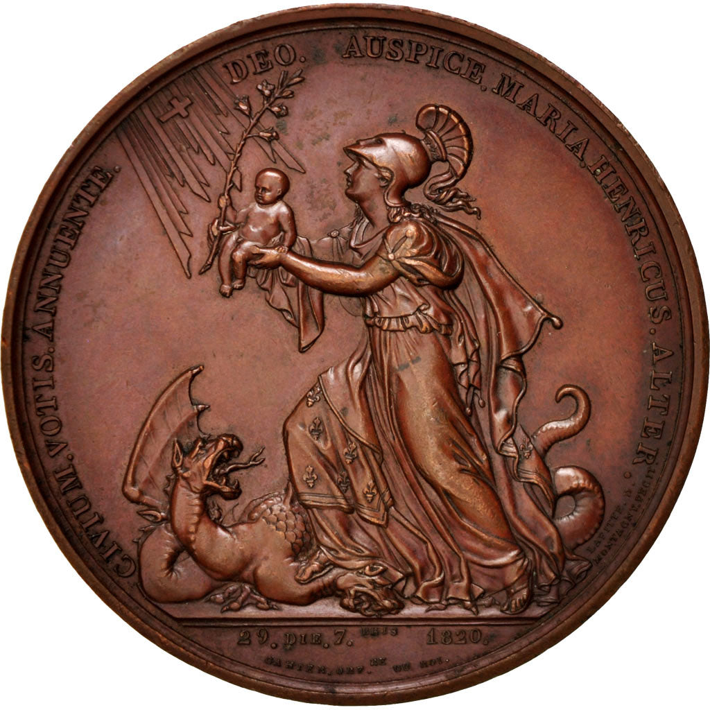 Francia, Medal, Louis XVIII, History, 1821, MBC+, Cobre