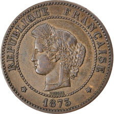 FRANCE, Cérès, 5 Centimes, 1873, Paris, KM #821.1, AU(50-53), Bronze, Gadoury #.