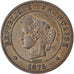 FRANCE, Cérès, 5 Centimes, 1873, Paris, KM #821.1, AU(50-53), Bronze, Gadoury #.