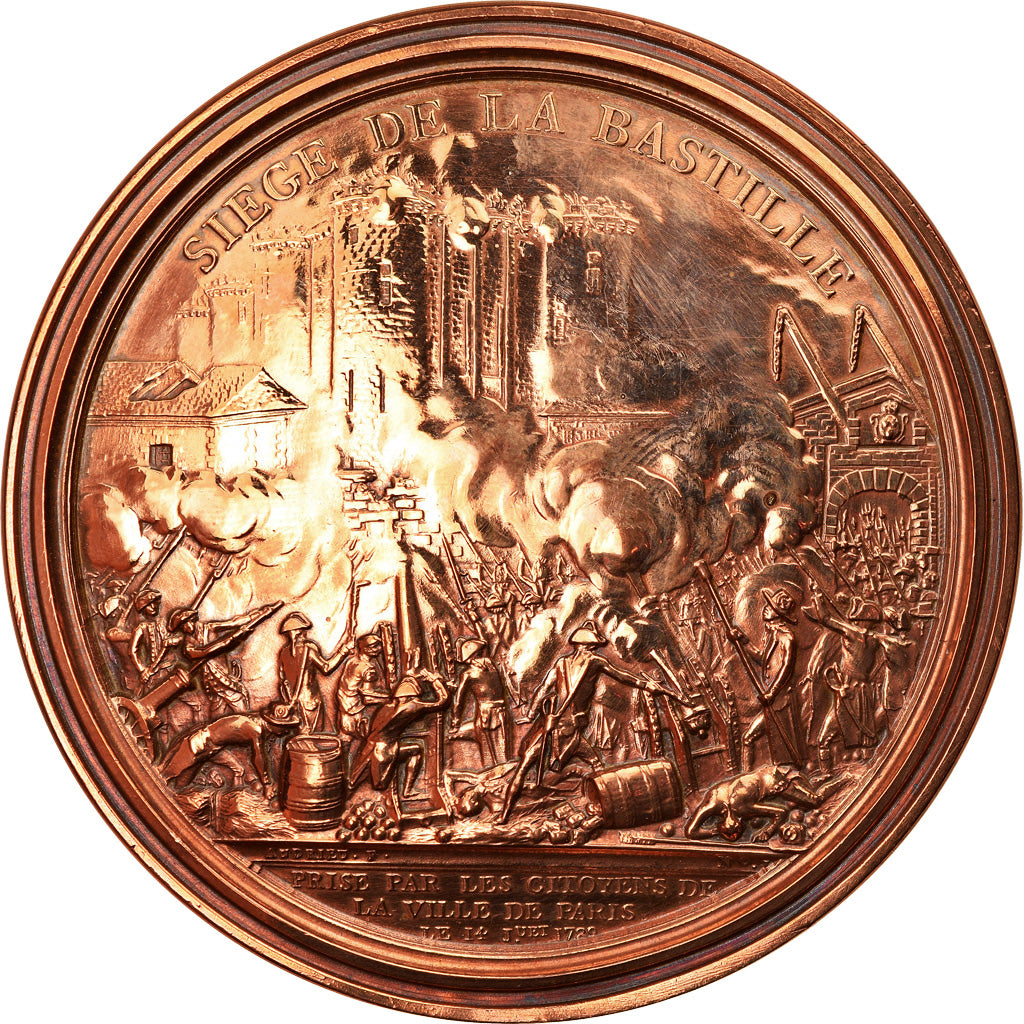France, Medal, Révolution Française, Siège de la Bastille, Andrieu, MS(63)