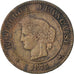 FRANCE, Cérès, 5 Centimes, 1875, Bordeaux, KM #821.2, VG(8-10), Bronze, Gadoury