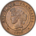 Münze, Frankreich, Cérès, 5 Centimes, 1880, Paris, VZ+, Bronze, KM:821.1