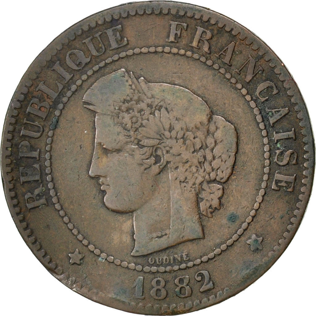 Coin, France, Cérès, 5 Centimes, 1882, Paris, VF(20-25), Bronze, KM:821.1