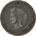 FRANCE, Cérès, 5 Centimes, 1891, Paris, KM #821.1, VF(20-25), Bronze, Gadoury #.