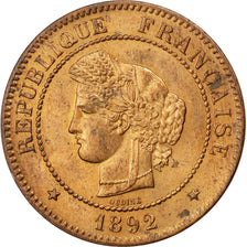 Coin, France, Cérès, 5 Centimes, 1892, Paris, MS(63), Bronze, KM:821.1
