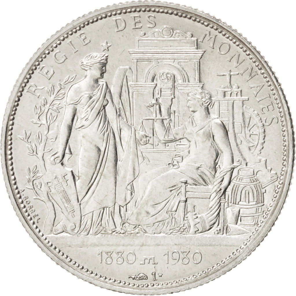 France, Régie des monnaies, History, Medal, 1980, MS(63), Silver, 21mm