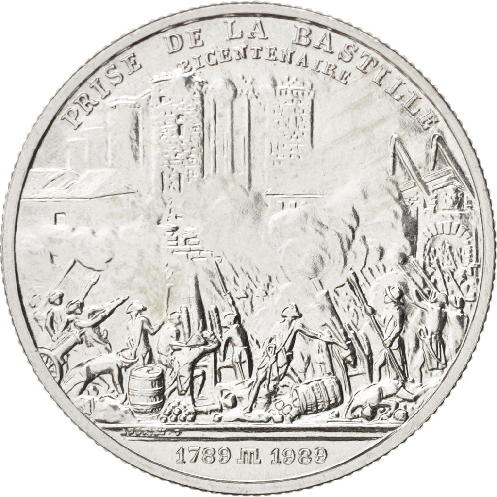 France, Medal, French Fifth Republic, History, 1989, MS(63), Silver