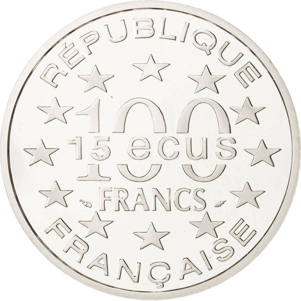 Coin, France, 100 Francs-15 Ecus, 1993, Paris, MS(64), Silver, KM:1031