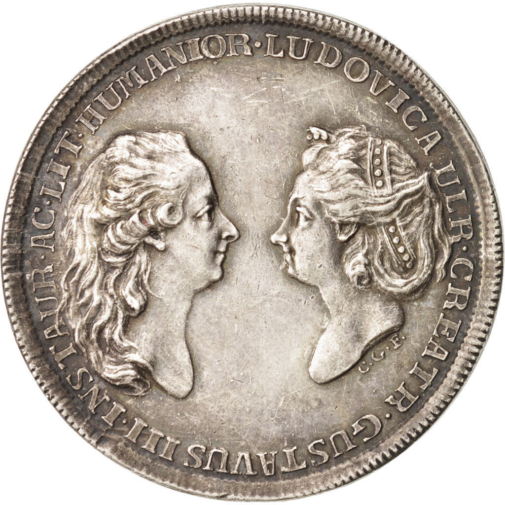 Sweden, Gustav III, Medal, , AU(50-53), Copper, 33