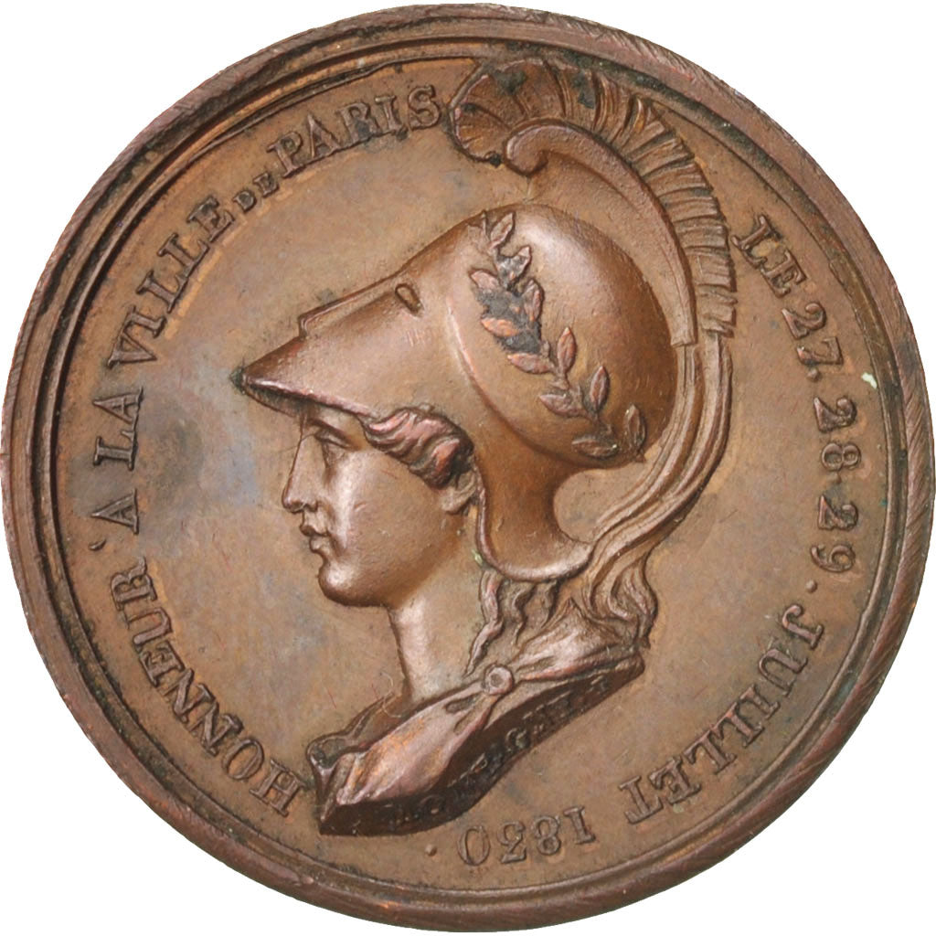 France, Charte, History, Medal, 1830, AU(50-53), Montagny, Bronze, 25