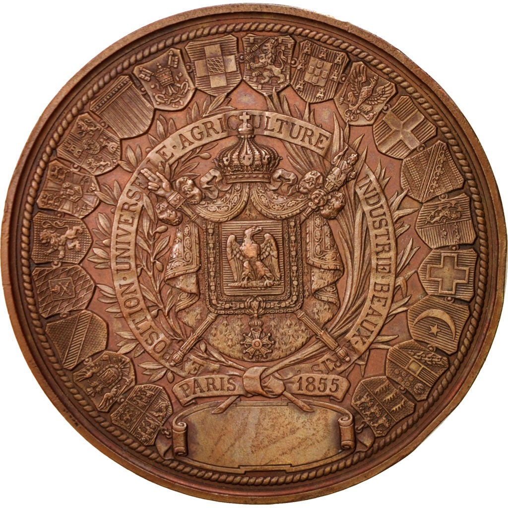 Frankrijk, Medal, Second French Empire, Business & industry, 1855, Barre, ZF+