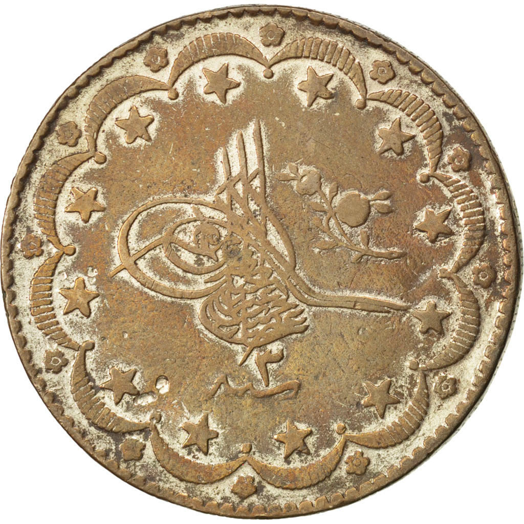 Coin, Turkey, Muhammad V, 20 Kurush, 1916, VF(30-35), Silver, KM:780