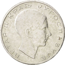 YUGOSLAVIA, 50 Dinara, 1938, KM #24, AU(55-58), Silver, 31, 15.02