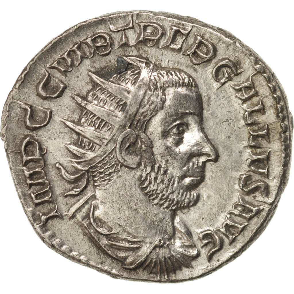 Coin, Trebonianus Gallus, Antoninianus, 251, Roma, AU(50-53), Billon, RIC:37