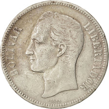 Coin, Venezuela, Gram 25, 5 Bolivares, 1902, VF(30-35), Silver, KM:24.2