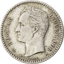 VENEZUELA, 10 Centavos, 1876, Paris, KM #13.1, EF(40-45), Silver, 2.51