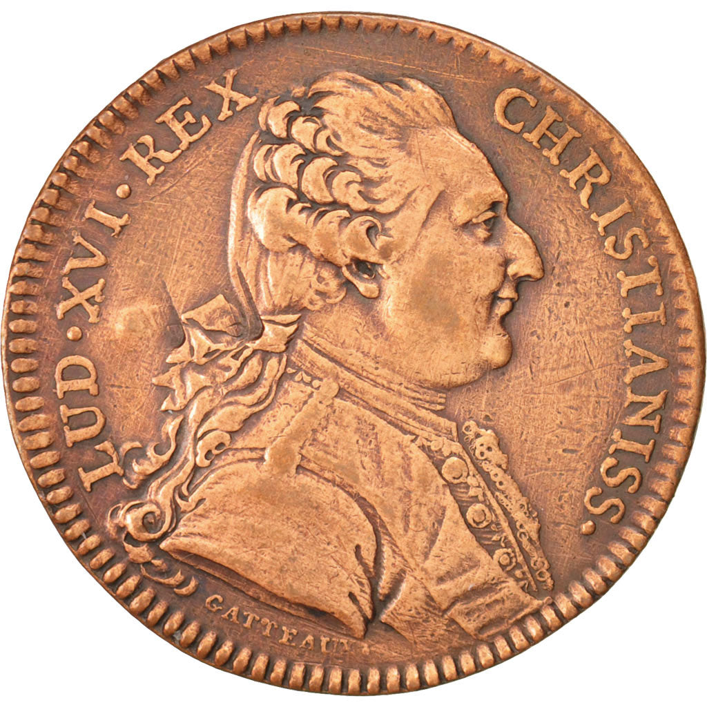 France, Token, Royal, Louis XVI, AU(50-53), Copper