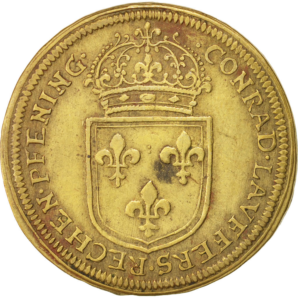 France, Royal, Louis XIV, Token, AU(55-58), Brass, 31mm