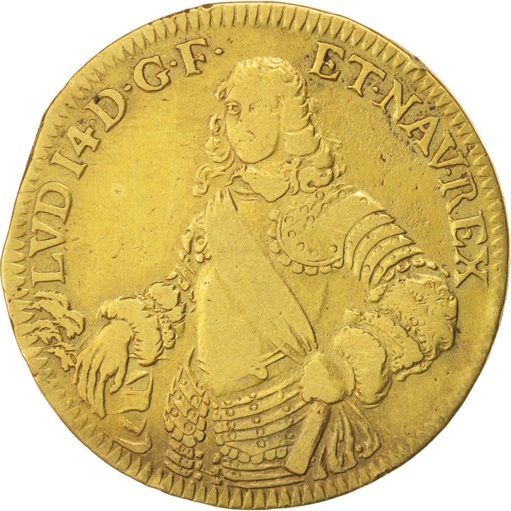 France, Royal, Louis XIV, Token, VF(30-35), Brass, 27mm