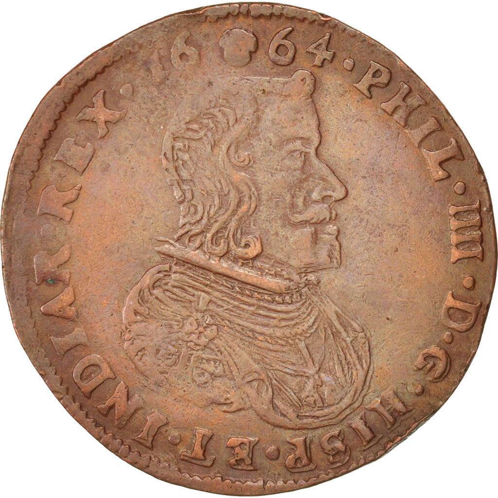 Netherlands, Spanish Netherlands, Token, 1664, AU(50-53), Copper, 32mm