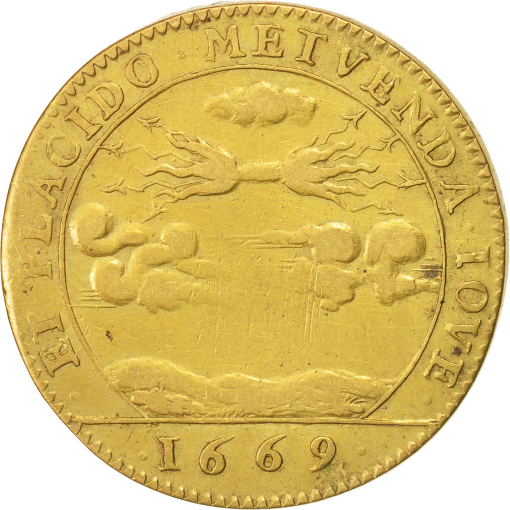 France, Jeton, Royal, Louis XIV, 1669, TTB+, Laiton