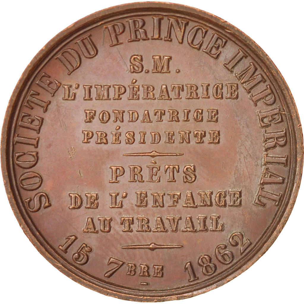 France, Jeton, Second Empire, Société du Prince Impérial, 1862, SUP, Cuivre