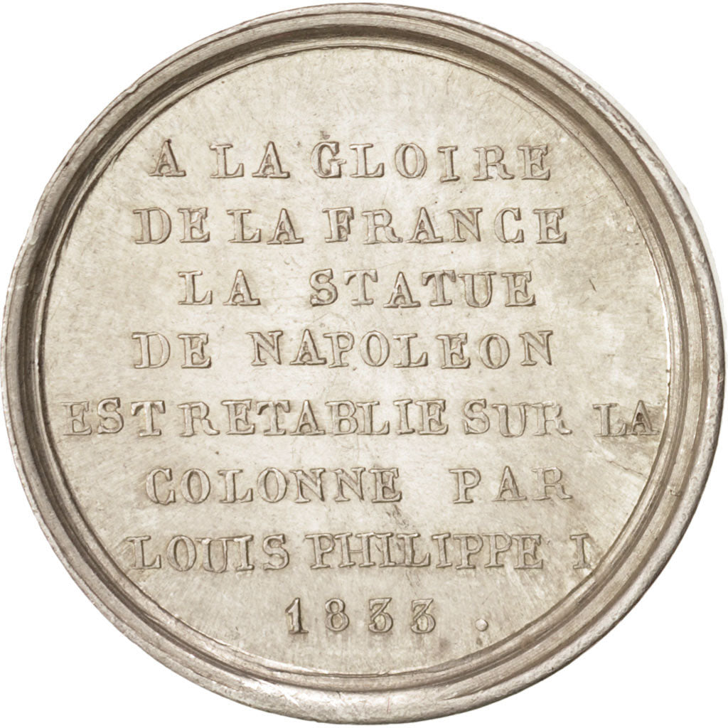 France, Restauration de la statue de Napoléon par Louis-Philippe, Token