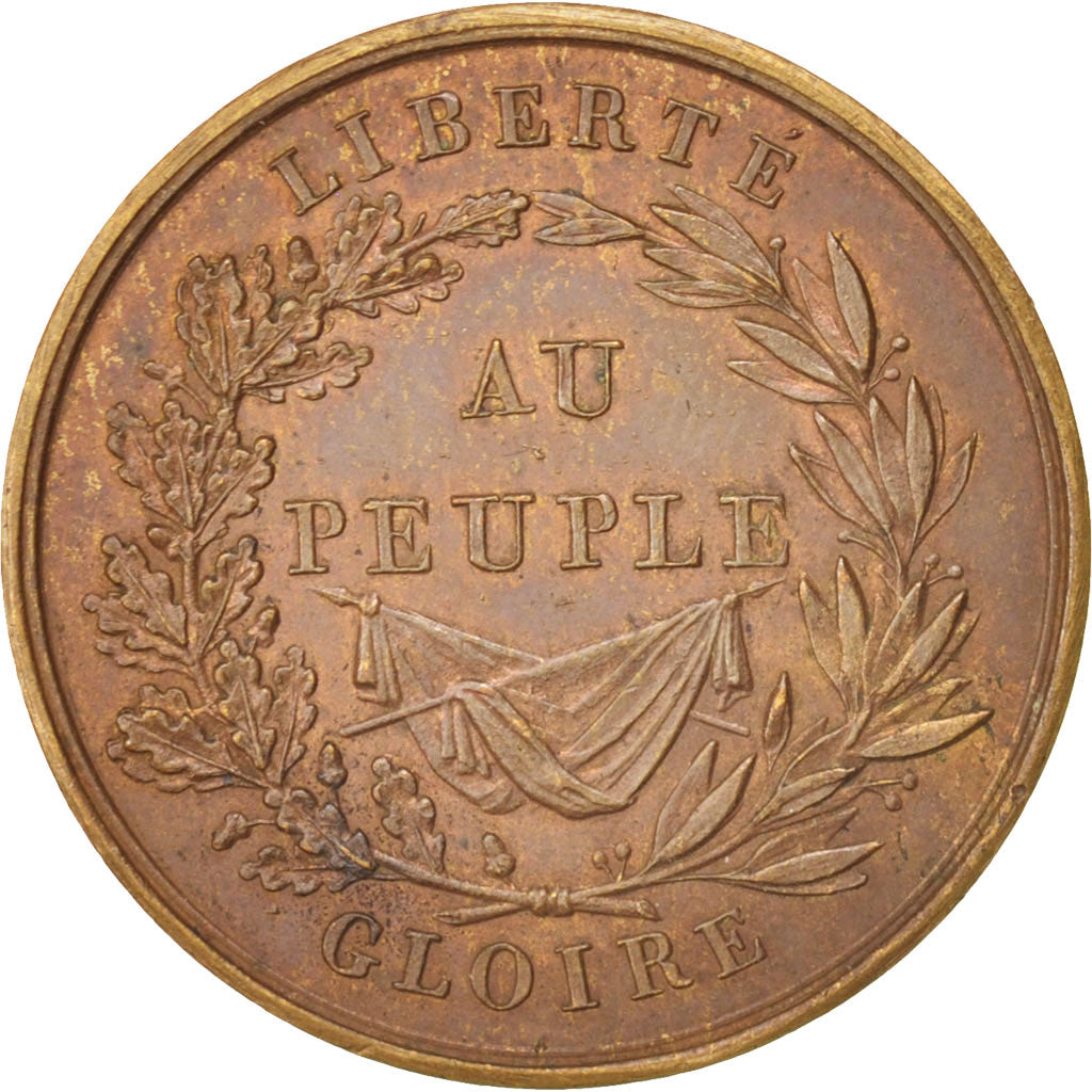 Francia, Token, Gloire au peuple, 1830, SPL-, Rame