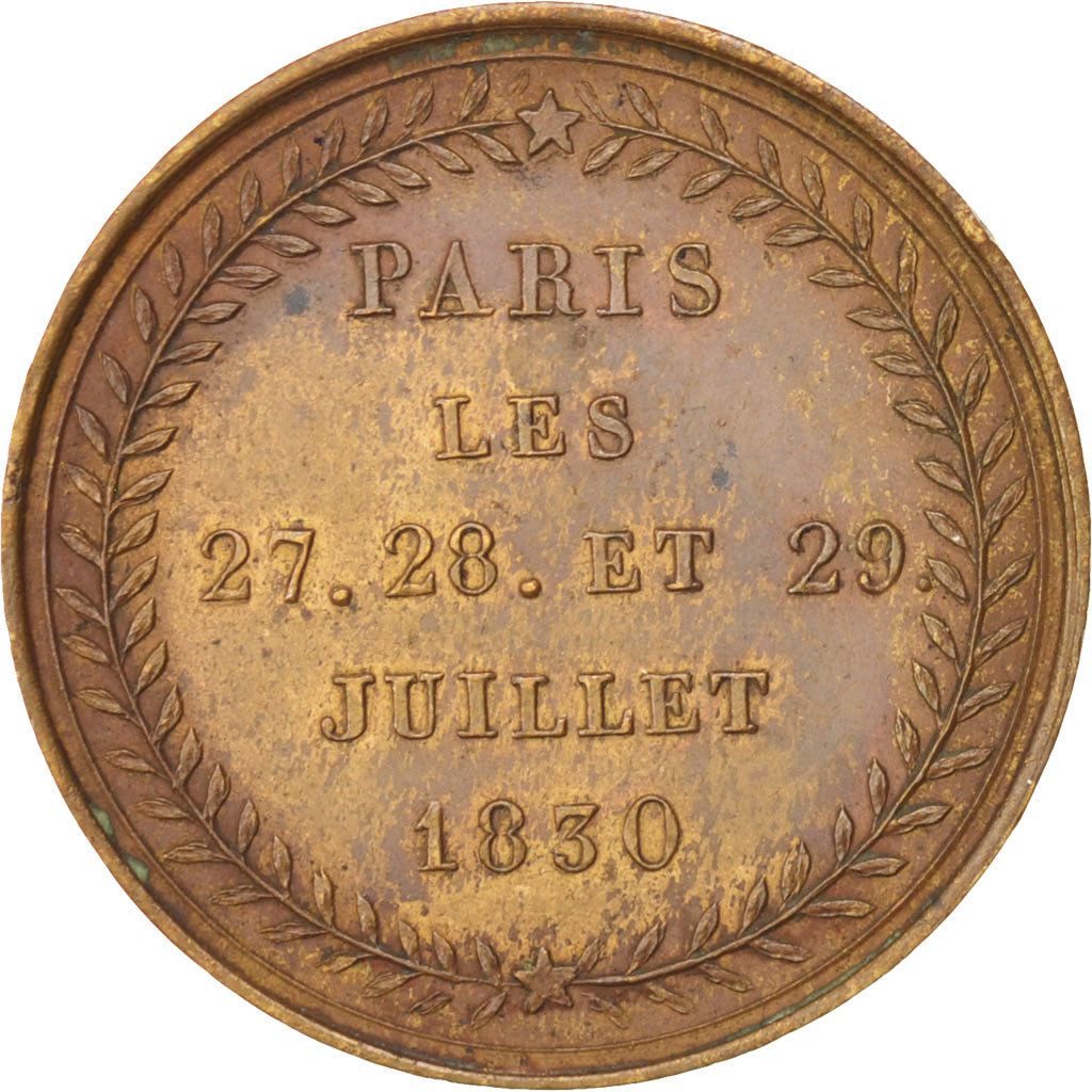 Francia, Token, Gloire au peuple, 1830, SPL-, Rame