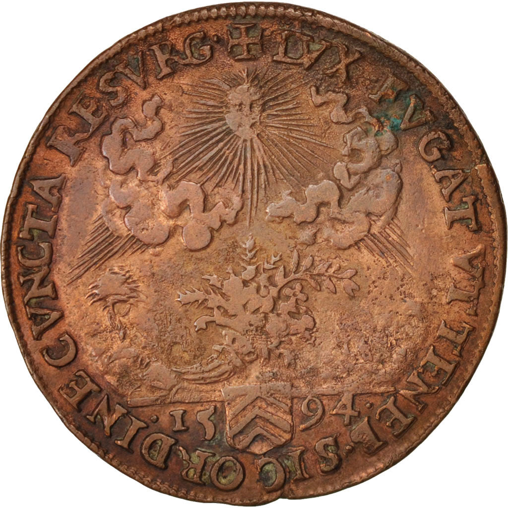 Francia, Token, Lorraine, Charles III, 1594, BB, Rame, Feuardent:7491