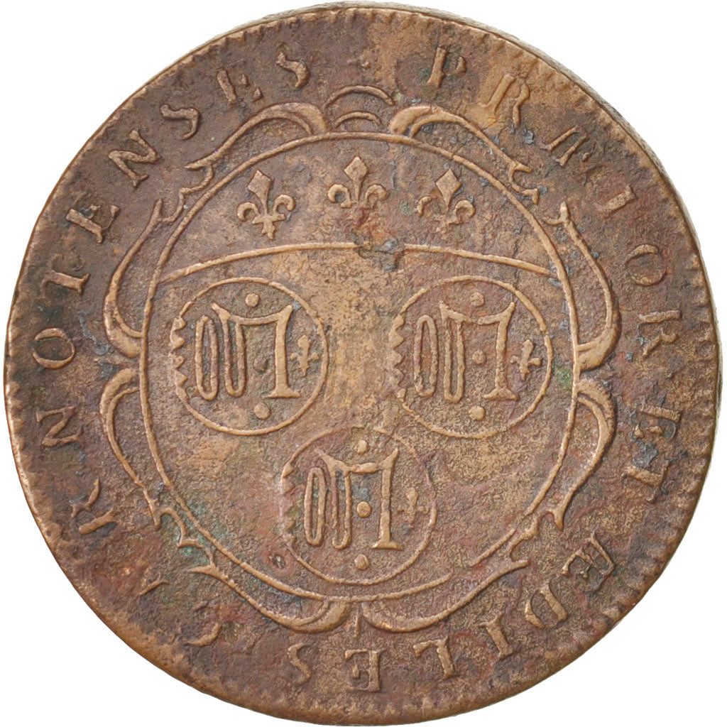 France, Token, Ville de Chartres, 1689, EF(40-45), Copper, Feuardent:8240