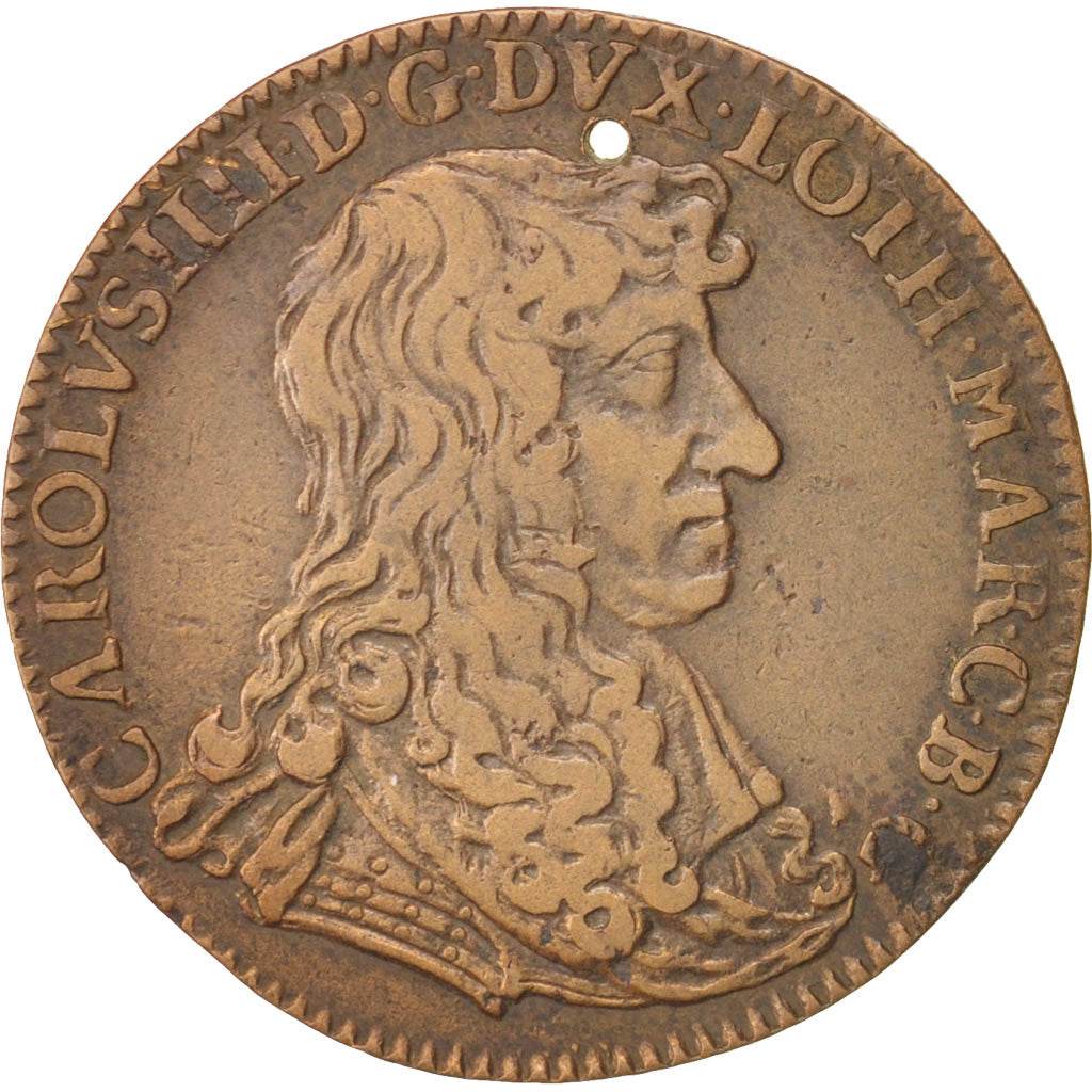 Frankreich, Token, Lorraine, Charles IV, 1669, SS, Kupfer, Feuardent:7687
