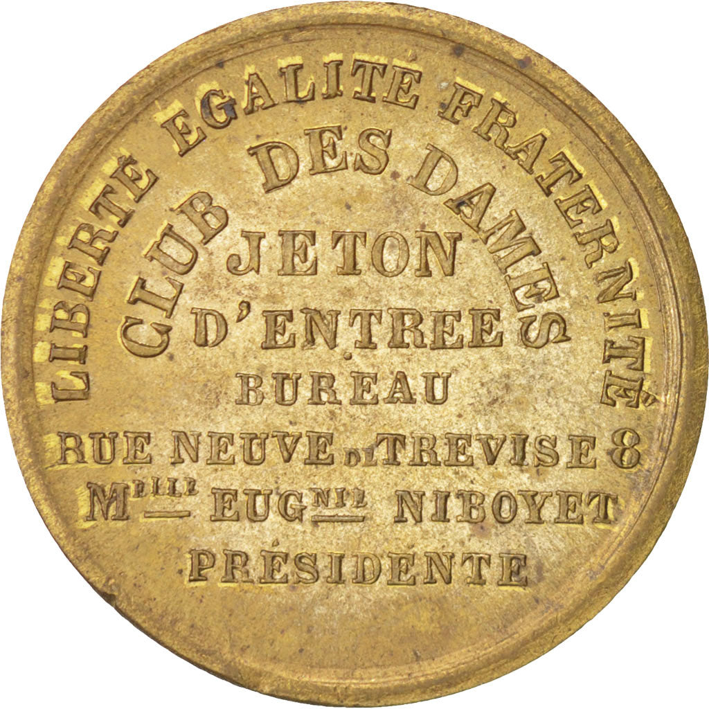Francia, Token, Club, Club des Dames, 1848, SPL-, Ottone
