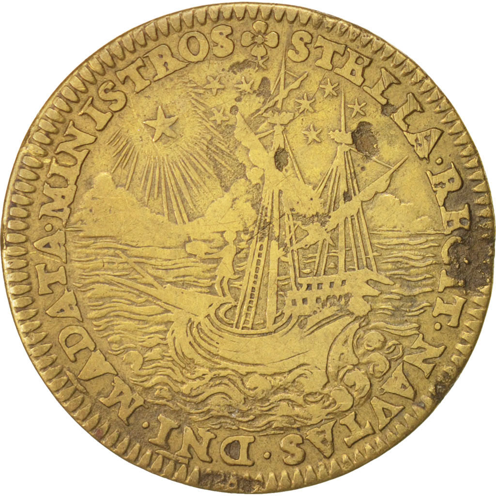 France, Royal, Bretagne, Renée de France, Token, XVI century, EF(40-45), Bra...