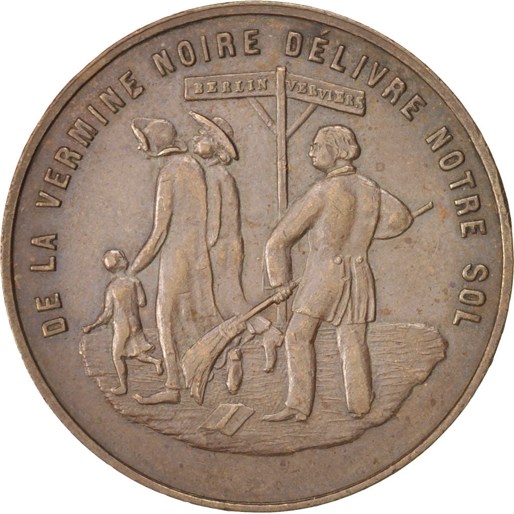 Francia, Token, Expulsion de 50 petits frères allemands, 1879, SPL-, Rame