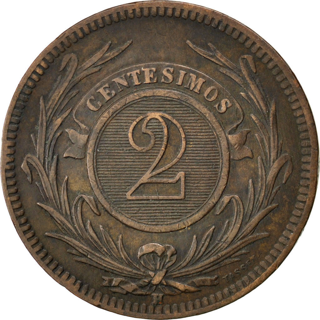 Monnaie, Uruguay, 2 Centesimos, 1869, Uruguay Mint, Paris, Berlin, Vienna, TTB